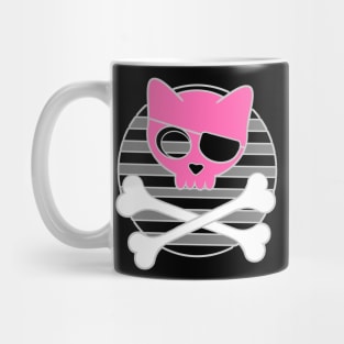 Goth Pirate Kitty Cat Skull and Crossbones Mug